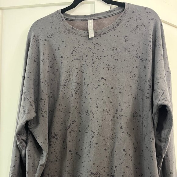 Athleta gray and black splatter paint design sweatshirt, XL - Picture 1 of 5